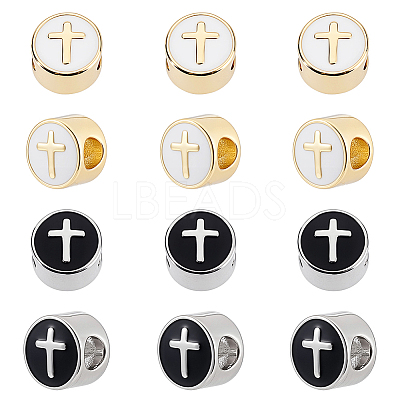 12Pcs 2 Colors Brass European Beads KK-GA0002-24-1