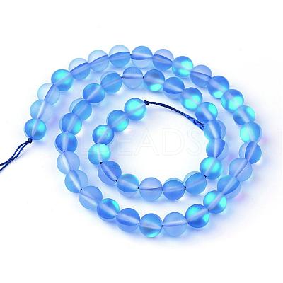 Synthetic Moonstone Beads Strands G-R375-6mm-A11-1