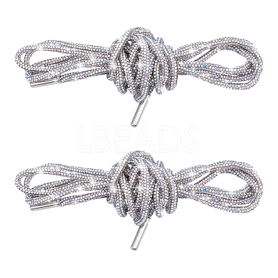 Rubber Rhinestone Shoelaces AJEW-WH0752-498B-1