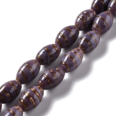 Handmade Gold Sand Lampwork Beads LAMP-F020-35E-1