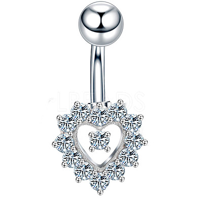 Clear Cubic Zirconia Belly Button Rings WG9960A-07-1
