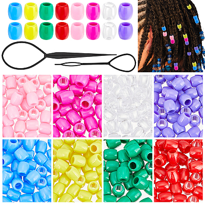560Pcs 8 Colors Plastic Beads KY-PH0002-31-1