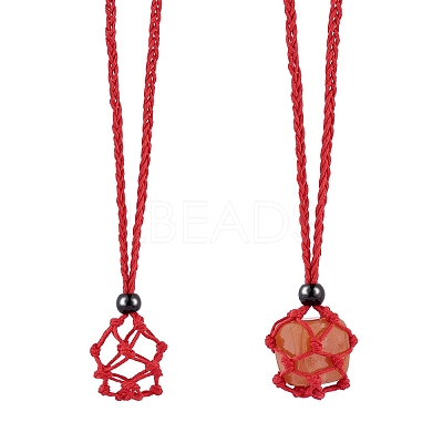 Braided Waxed Cotton Thread Cords Macrame Pouch Necklace Making AJEW-SW00022-05-1