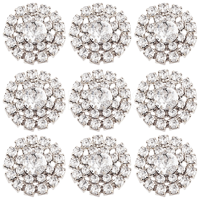 30Pcs Alloy Rhinestone Cabochons ALRI-GA0001-09S-1