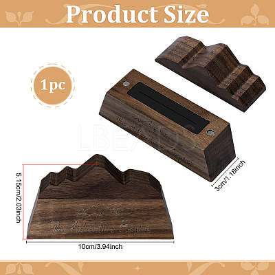1Pc Black Walnut Wood Ring Storage Boxes with Magnetic Lid OBOX-PH0001-06-1
