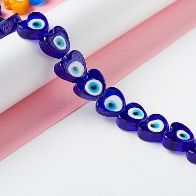 Handmade Evil Eye Lampwork Beads LAMP-F021-02G-1