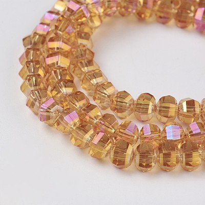 Electroplate Glass Beads Strands EGLA-L012-B-FR01-1