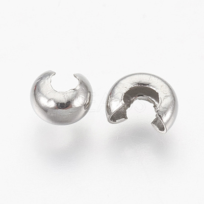Tarnish Resistant 304 Stainless Steel Crimp Beads Covers X-STAS-L215-10P-1
