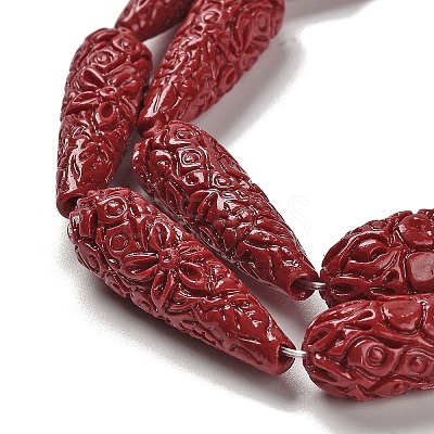 Synthetic Coral Carved Beads Strands CORA-C003-09A-02-1