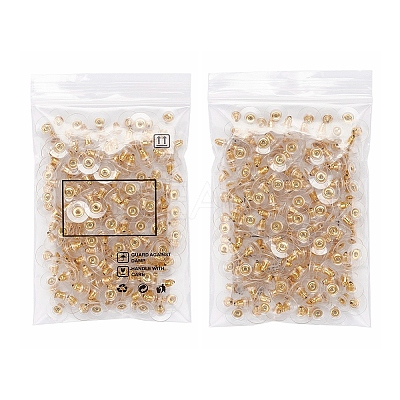 100 Pairs Brass Bullet Clutch Earring Backs KK-YW0001-32-1