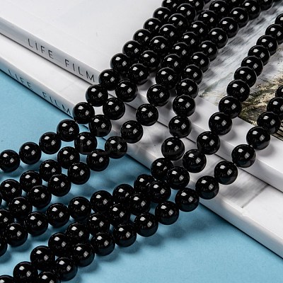 Natural Eyeless Obsidian Beads Strands G-K123-06-8mm-1