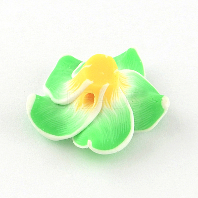 Handmade Polymer Clay 3D Flower Plumeria Beads CLAY-Q192-15mm-09-1