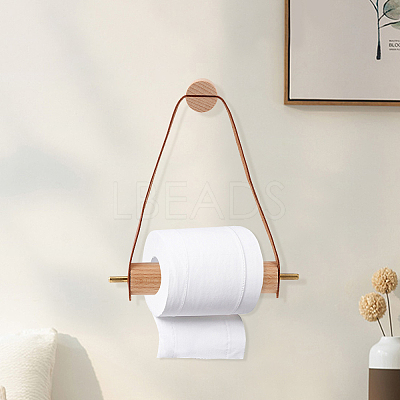 2 Sets 2 Colors Wood & Brass Toilet Wall Hanging Perforated Rope Holder FIND-GL0001-51-1