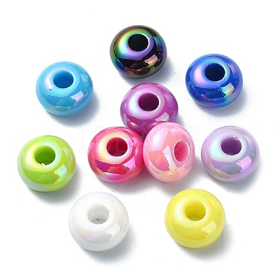 Opaque Acrylic European Beads OACR-E033-19-1