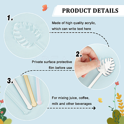 16Pcs 4 Style Acrylic Stirring Rods AJEW-FG0003-17-1
