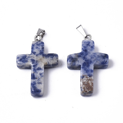 Natural Blue Spot Jasper Pendants G-J354-05A-1