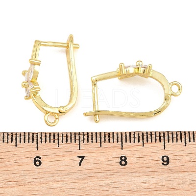 Brass Micro Pave Cubic Zirconia Hoop Earring Findings CU-CBAB5B4-05G-1