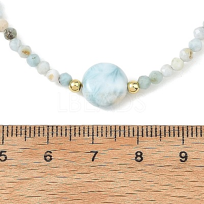 Natural Larimar Beaded Necklaces NJEW-JN06655-1
