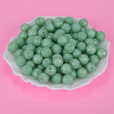 Round Silicone Focal Beads SI-JX0046A-121-1