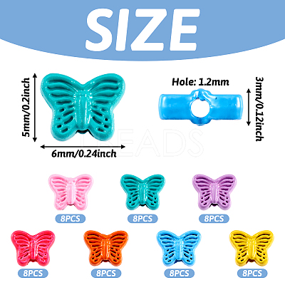 56Pcs 7 Colors Spray Painted Alloy Beads FIND-TA0002-99-1