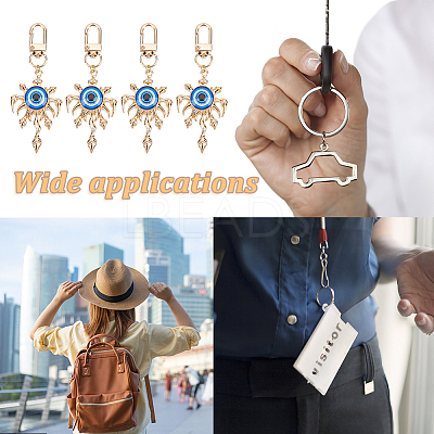 4Pcs Evil Eye Resin Pendant Decorations KEYC-AR0001-26-1
