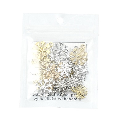 20Pcs 10 Styles Alloy Pave Clear Cubic Zirconia Pendants FIND-FS0005-18-1