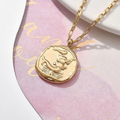 304 Stainless Steel Constellation Pendant Necklaces NJEW-K392-01G-06-1