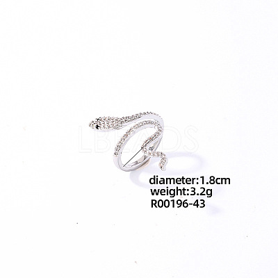 Snake Platinum Brass Cuff Ring CL6952-6-1