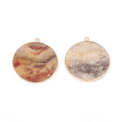 Natural Crazy Agate Pendants G-E526-10K-1