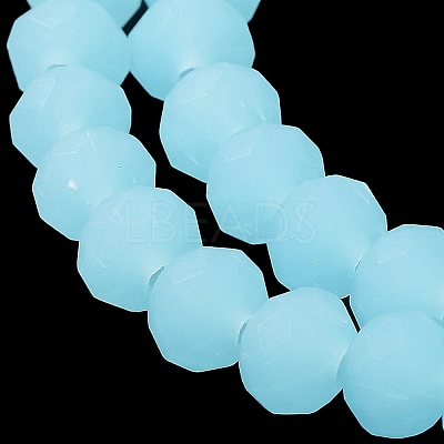 Imitation Jade Solid Color Glass Beads Strands EGLA-A034-J8mm-MD04-1