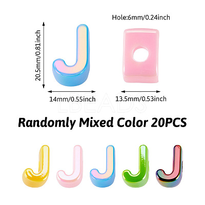 20Pcs UV Plating Opaque Acrylic European Beads OACR-TADJ0001-16J-1