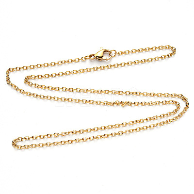 PVD Vacuum Plating 304 Stainless Steel Cable Chain Necklace NJEW-S420-007A-G-1