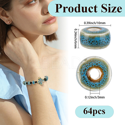 64Pcs Handmade Porcelain Beads PORC-PA0001-28B-1