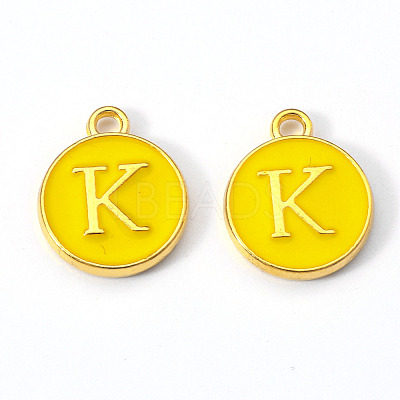 Golden Plated Alloy Enamel Charms ENAM-S118-09K-1