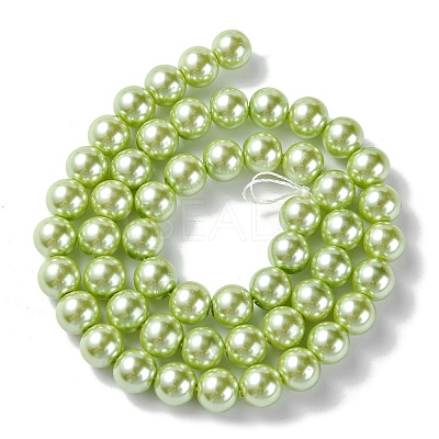 Eco-Friendly Dyed  Glass Pearl Round Bead Strands HY-A002-8mm-RB065-1