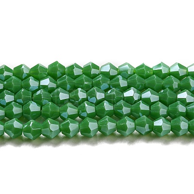Opaque Solid Color Electroplate Glass Beads Strands GLAA-F029-P4mm-C08-1