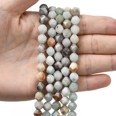 Natural Flower Amazonite Beads Strands G-Z119-A08-02-1