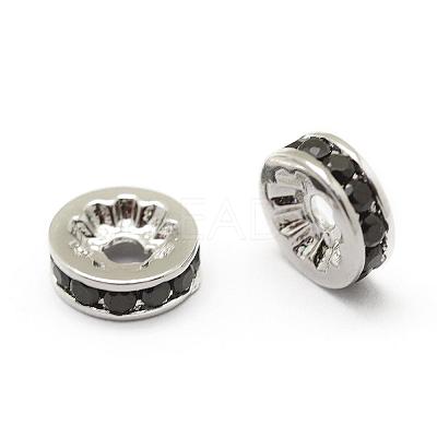 Brass Micro Pave Grade AAA Cubic Zirconia Bead Spacers ZIRC-G100-8mm-61P-NR-1