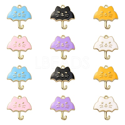 30Pcs 6 Colors Alloy Enamel Pendants ENAM-CJ0002-65-1