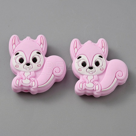 Squirrel Food Grade Eco-Friendly Silicone Beads LS-SIL-WH0012-030E-1
