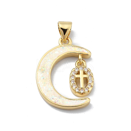Brass Micro Pave Clear Cubic Zirconia Pendants KK-A221-18D-G-1