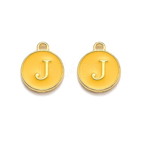 Golden Plated Alloy Enamel Charms ENAM-Q437-13J-1