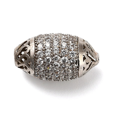 Brass Micro Pave Cubic Zirconia Beads KK-L229-022P-1