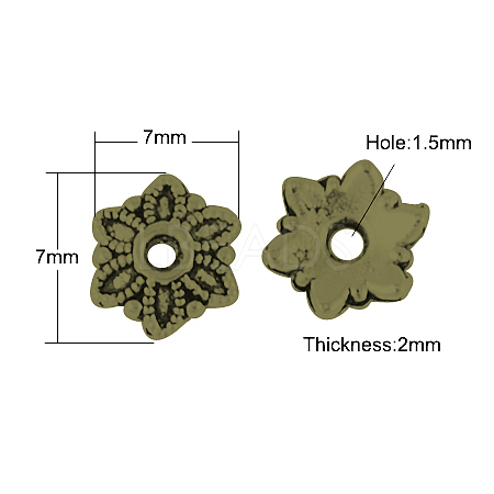 Tibetan Style Caps TIBEB-Q022-AB-FF-1