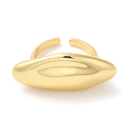 Rack Plating Brass Twist Horse Eye Open Cuff Ring for Women RJEW-A016-01G-1