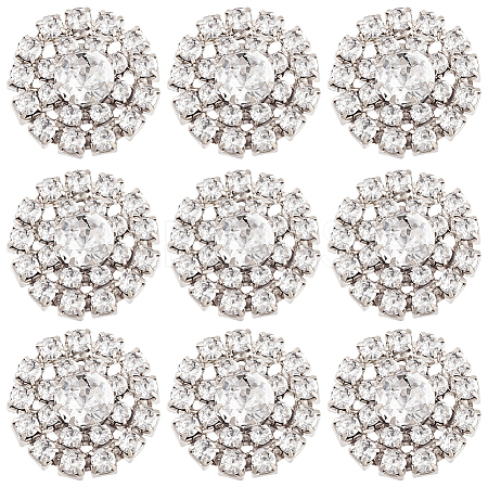 AHADERMAKER 30Pcs Alloy Rhinestone Cabochons ALRI-GA0001-09S-1