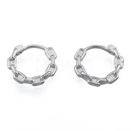 Non-Tarnish 316 Surgical Stainless Steel Chain Shape Hoop Earrings for Men Women EJEW-N052-07-1