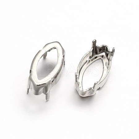Horse Eye Brass Sew on Prong Settings KK-N0084-A03-5x10-1