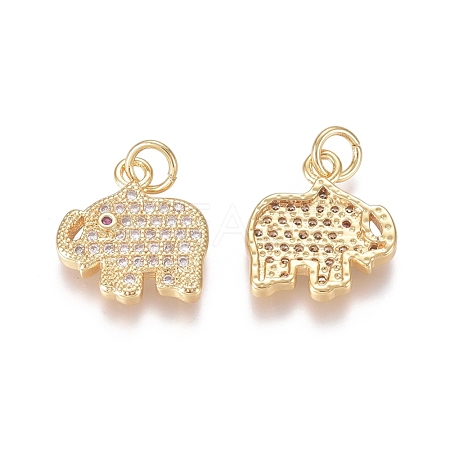 Brass Micro Pave Clear Cubic Zirconia Charms ZIRC-I036-12G-1