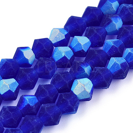 Imitate Austrian Crystal Bicone Frosted Glass Beads Strands EGLA-A039-T4mm-MB06-1